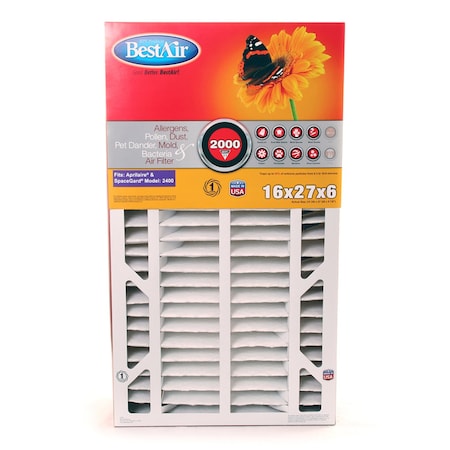 Bestair BestAir 27 in. W X 16 in. H X 6 in. D 11 MERV Pleated Air Filter 1 pk A401-SG4-BOX11R